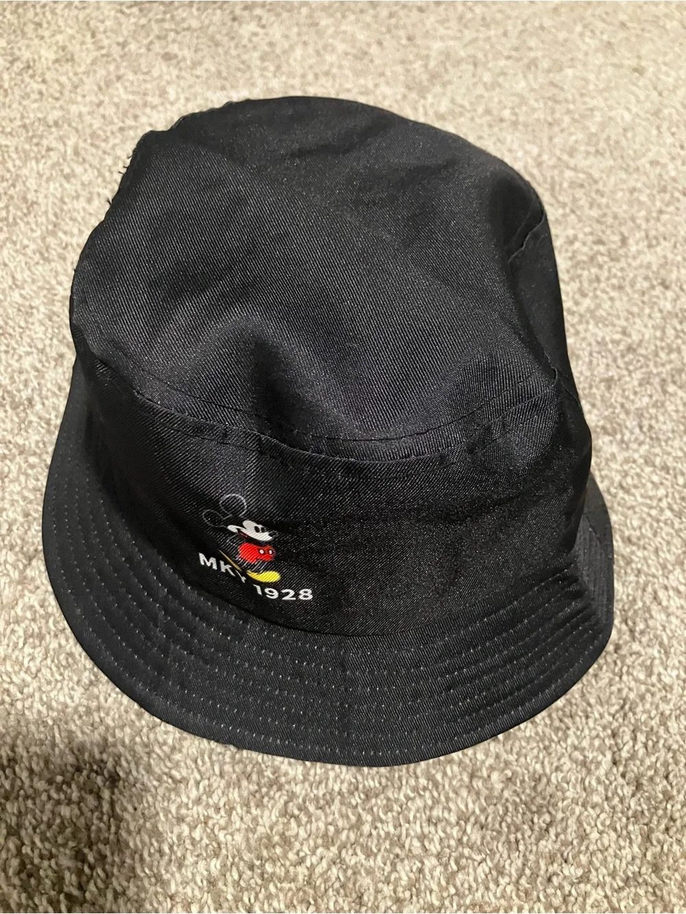 DISNEY PARKS DISNEYLAND RESORT BLACK BUCKET HAT MICKEY 1928 MKY ONE SIZE